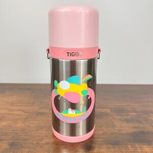 Tiger Vacuum Bottle 0.4L Stainless Steel Pink Joyful Day‎ Airplane Japan Kidcore